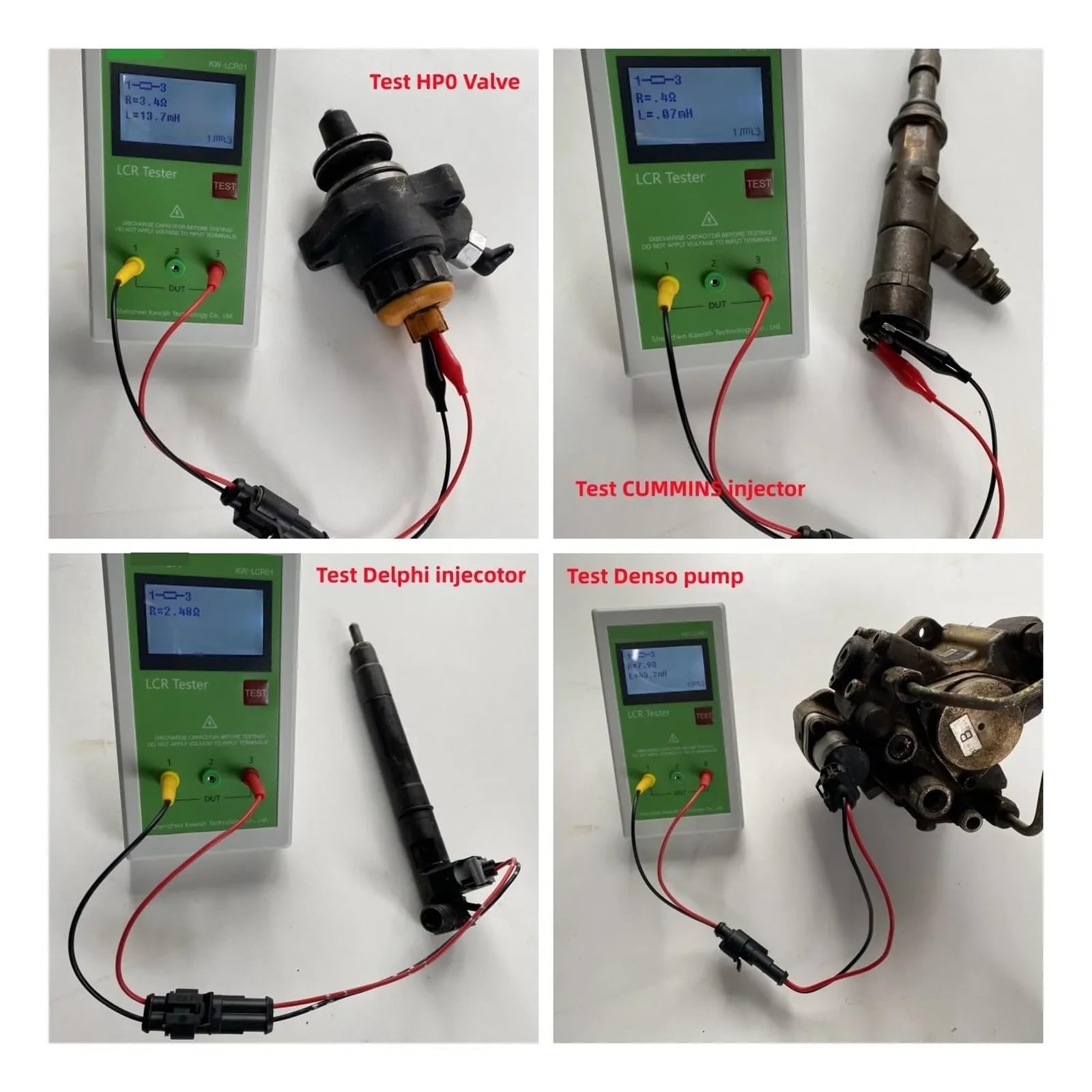 Probador de inyectores Comprobador de resistencia, capacitancia e inductancia LCR ESR con batería integrada LCR01 TL-200 TR, comprobador de inyectores piezoeléctricos LCR de riel común diésel Prueba d