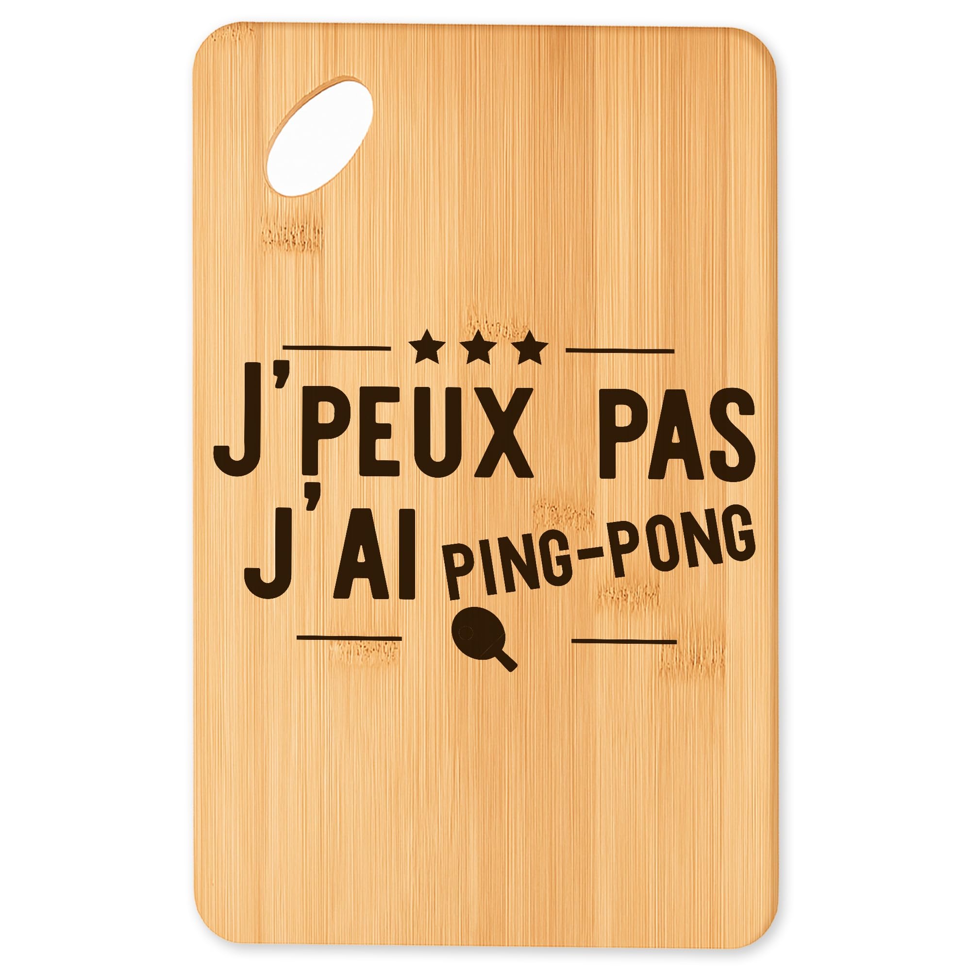Planche à découper Ping pong en bambou pour ne plus rater la présentation de vos apéritifs
