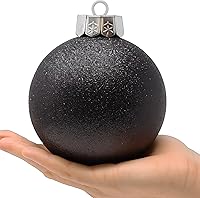 Vista 5 de SLEETLY Adornos Negros Grandes para Árbol de Navidad de Granja, Decoraciones Navideñas de Vacaciones para Navidad - Bolas de Nieve y Copos de Nieve