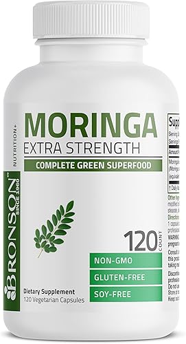 Miniatura 3 de Moringa Oleifera - Cápsulas en polvo de 5000 mg de potencia extra alta 501 extracto energizante superalimentario antioxidante 120 cápsulas