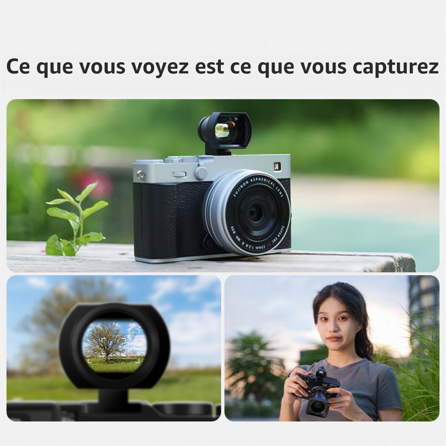 TTARTISAN Viseur optique de 35 mm pour appareil photo externe avec lignes de cadre de 35 mm, verre multicouche, boîtier en aluminium aéronautique, support de sabot flash, viseur léger de 25 g
