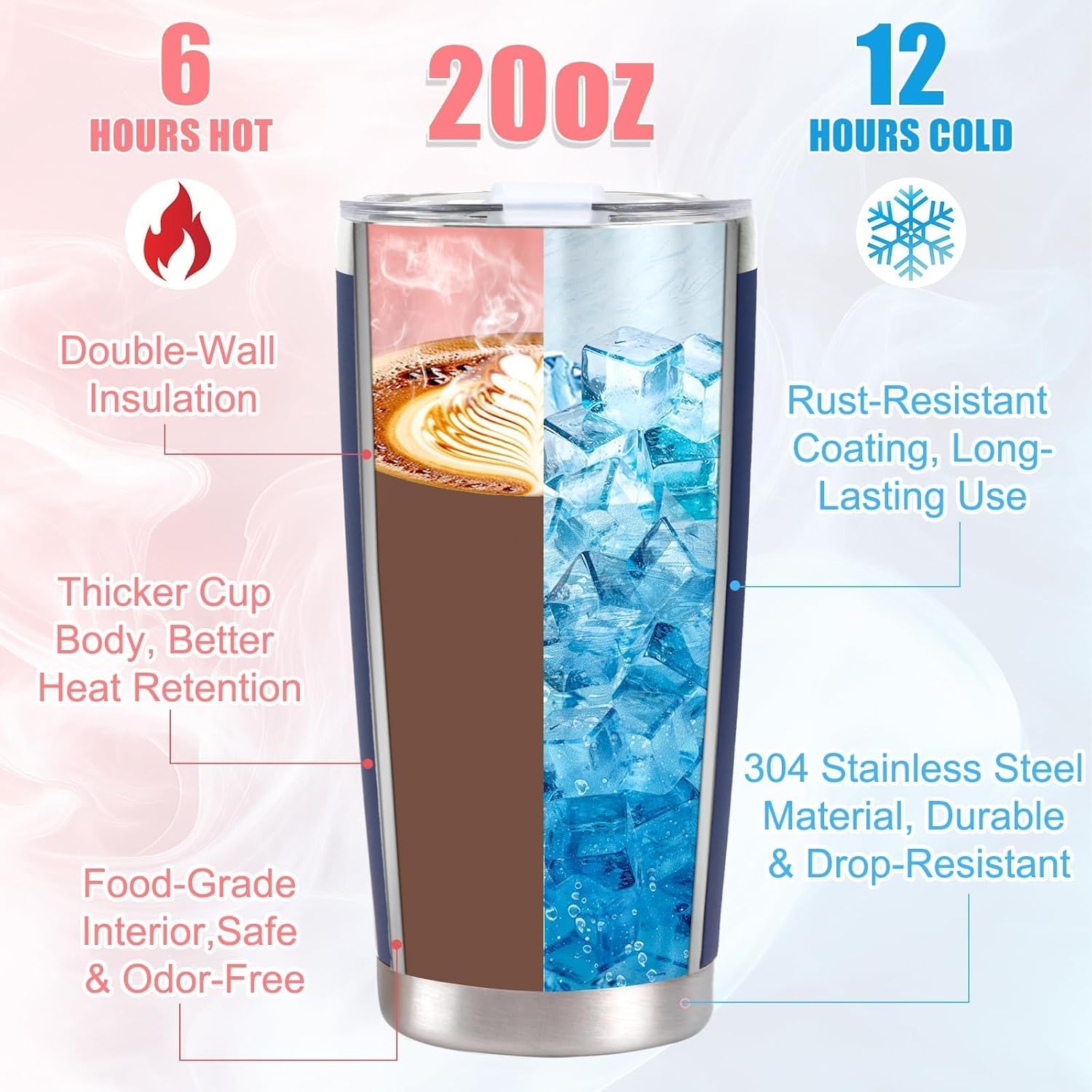 Teacher Appreciation Gifts for Men, 20Oz Navy Blue Stainless Steel Tumbler Cup, Best Thank You Teacher Ever Coffee Mug Gift Set with Lid Straw Keychain Educators Graduation Thanksgiving Christmas Gift - Image 3