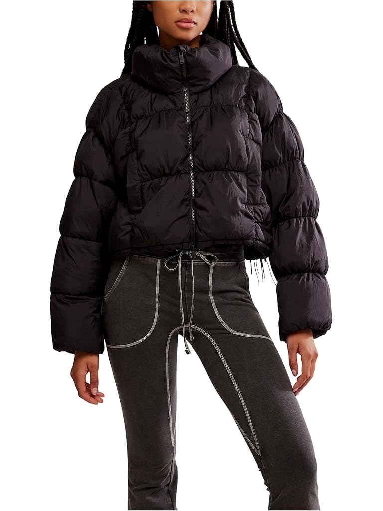 Black Free People In A Bubble Puffer Jacket