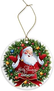 Personalised Santa Claus Christmas ornament, Custom Name Christmas ornament, Customised ornament, Personalised Christmas tree decoration, Christmas ornament, Ornaments (Ceramic)