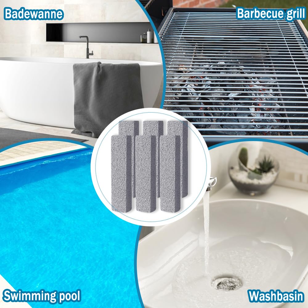 6 Pezzi Pietra Pomice per WC,Pietra di Pulizia per WC,Pumice Stone,Cleaning Block,adatto per la pulizia del bagno, della cucina, del lavandino e per la cura dei piedi