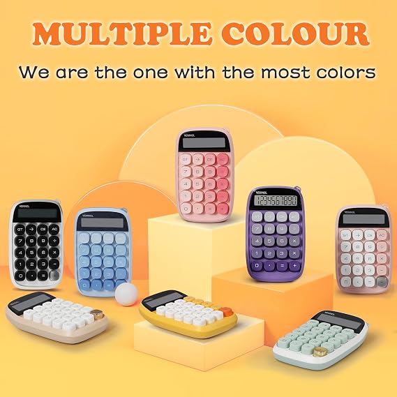 VEWINGL Calculator, Yellow Calculator Cute 10 Digit Large LCD Display and Buttons, Great Large LCD Display Calculator for Daily Life and Basic Office Work