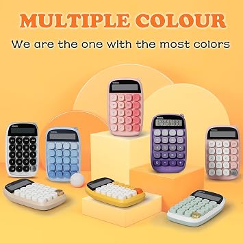 VEWINGL Calculator, Yellow Calculator Cute 10 Digit Large LCD Display and Buttons, Great Large LCD Display Calculator for Daily Life and Basic Office Work
