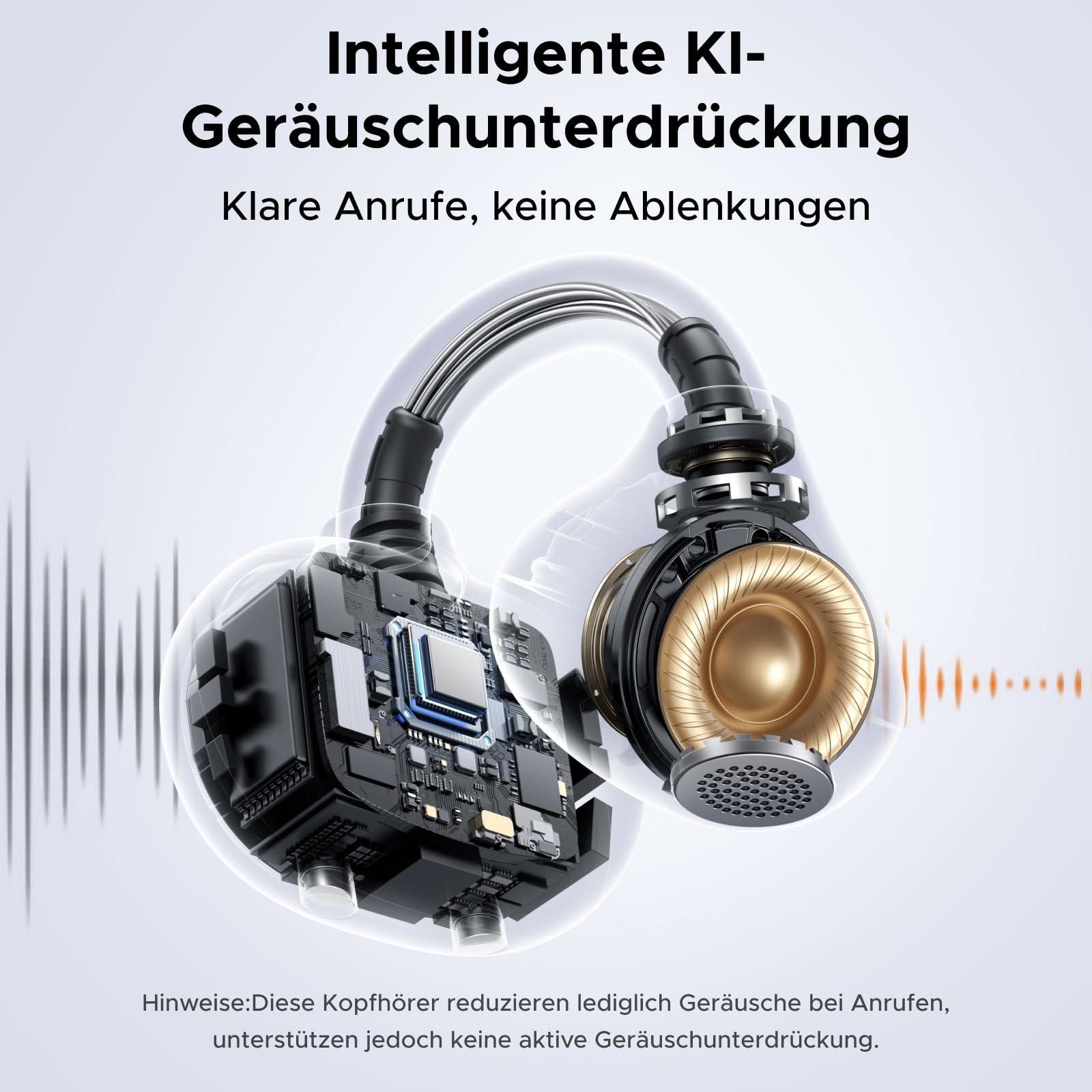 UGREEN ClipBuds Open-Ear Kopfhörer mit 4 Mikrofonen ENC Geräuschunterdrückung, 30 Stunden Akku, Bluetooth 6.0, APP-Unterstützung, IPX5 Wasserschutz, Raumklang und Gerätedoppelverbindung