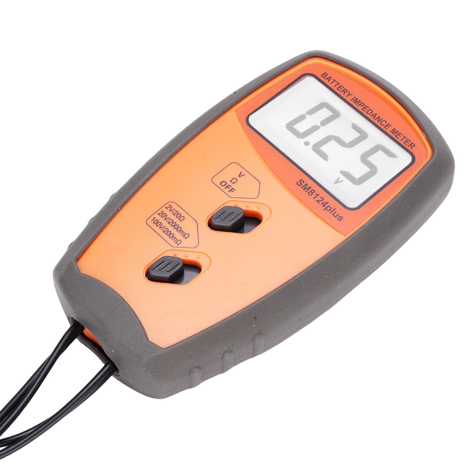 ASHATA Tester di tensione della batteria, display LCD, portatile, misuratore di valore resistivo, interno preciso, per batterie di telefoni cellulari e automobili, materiale ABS