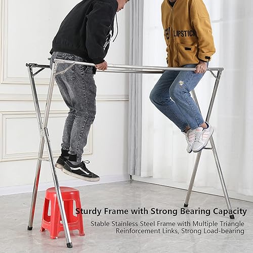 Miniatura 5 de ZARBAILRE Tendedero de ropa para exteriores plegable en forma de X tendedero de ropa interior para ropa lencería toallas ropa de cama apartamento de