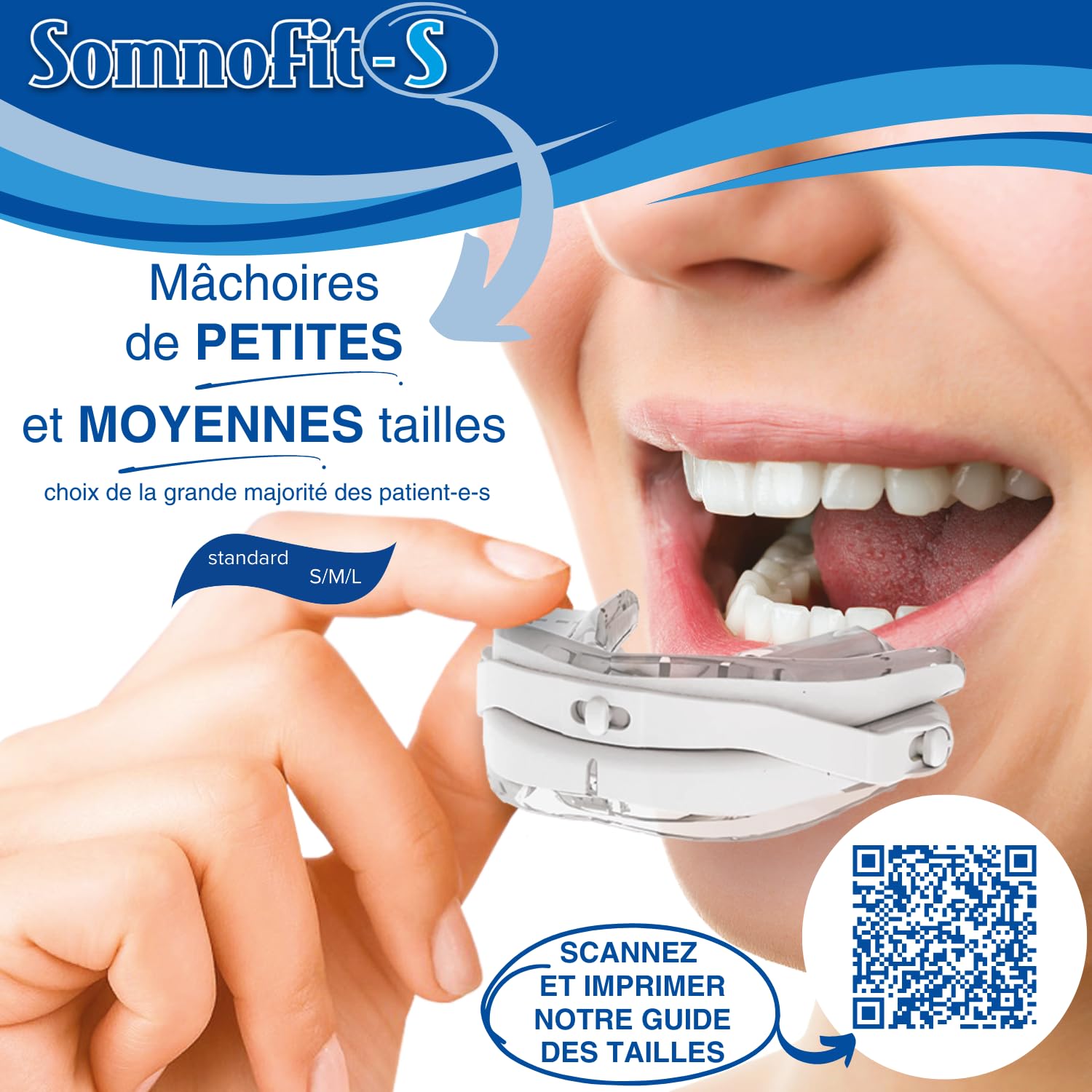 S - Orthèse Anti-Ronflement - Gouttière Dentaire Flexible et Thermoformable - Design Breveté, Grand Confort - Orthèse Mandibulaire Fabriquée en Suisse