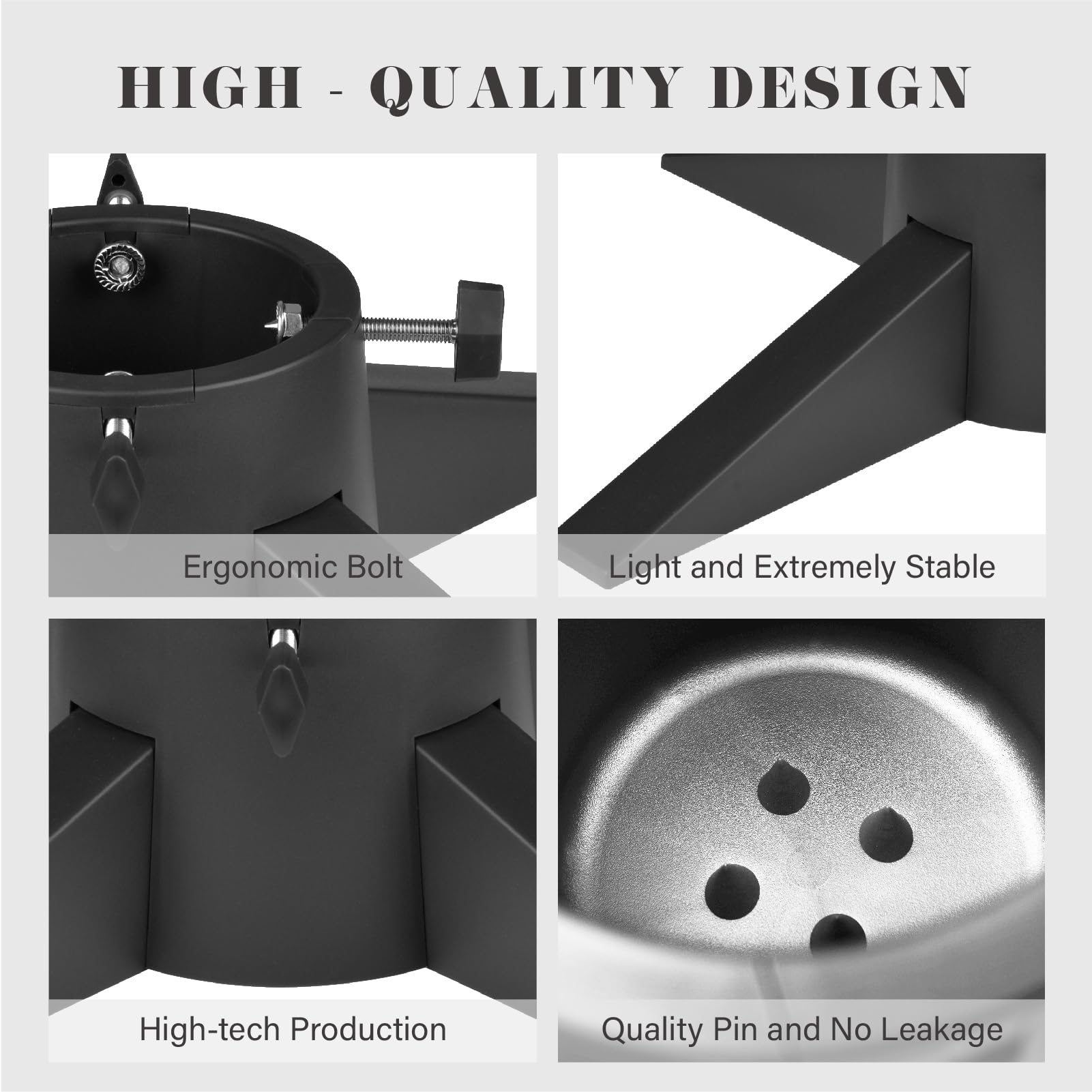 Socle pour Sapin de Noël avec Réservoir - Design Moderne - Socle pour Sapin de Noël Réel - Base pour Sapin de Noël avec Pieds Amovibles - Support pour Sapin de Noël pour la Maison et le Bureau