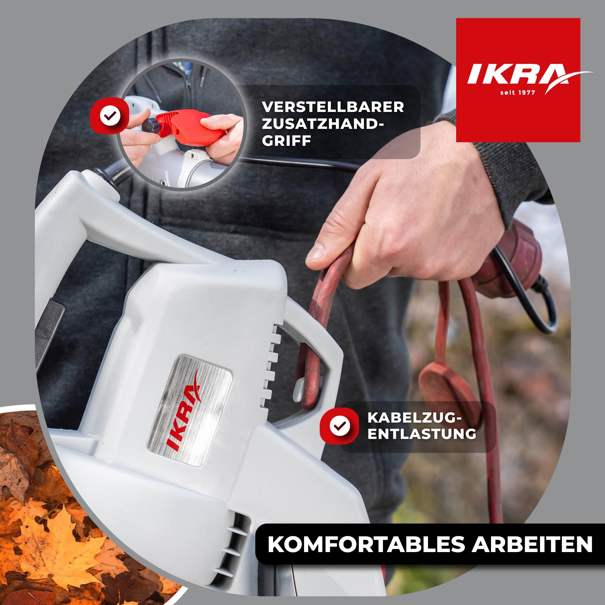 IKRA Elektro Laubsauger Laubbläser IBV 3000 3in1, 3000 Watt, bis 240 km/h