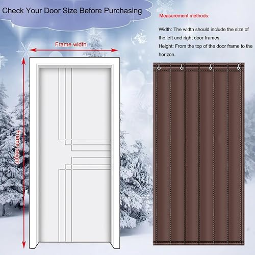 Miniatura 4 de Cortina térmica para puerta aislada pantalla de puerta con aislamiento Oxford manta insonorizada para puerta cortinas aisladas pesadas para invierno