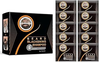 Natural Darkening Beard Shampoo, Beard Blackening Shampoo, Beard Shampoo, Beard Coloring for Men, Beard Coloring Men Beard Dye Shampoo, Beard Color Shampoo (1Box/10Pcs)