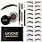 LAVONE Eyebrow Stamp Stencil Kit - Brow Stamp Trio with Waterproof Eyebrow Pencil, Pomade, 20 Stencils, Dual-ended Brush and Sponge Applicator - Chocolate