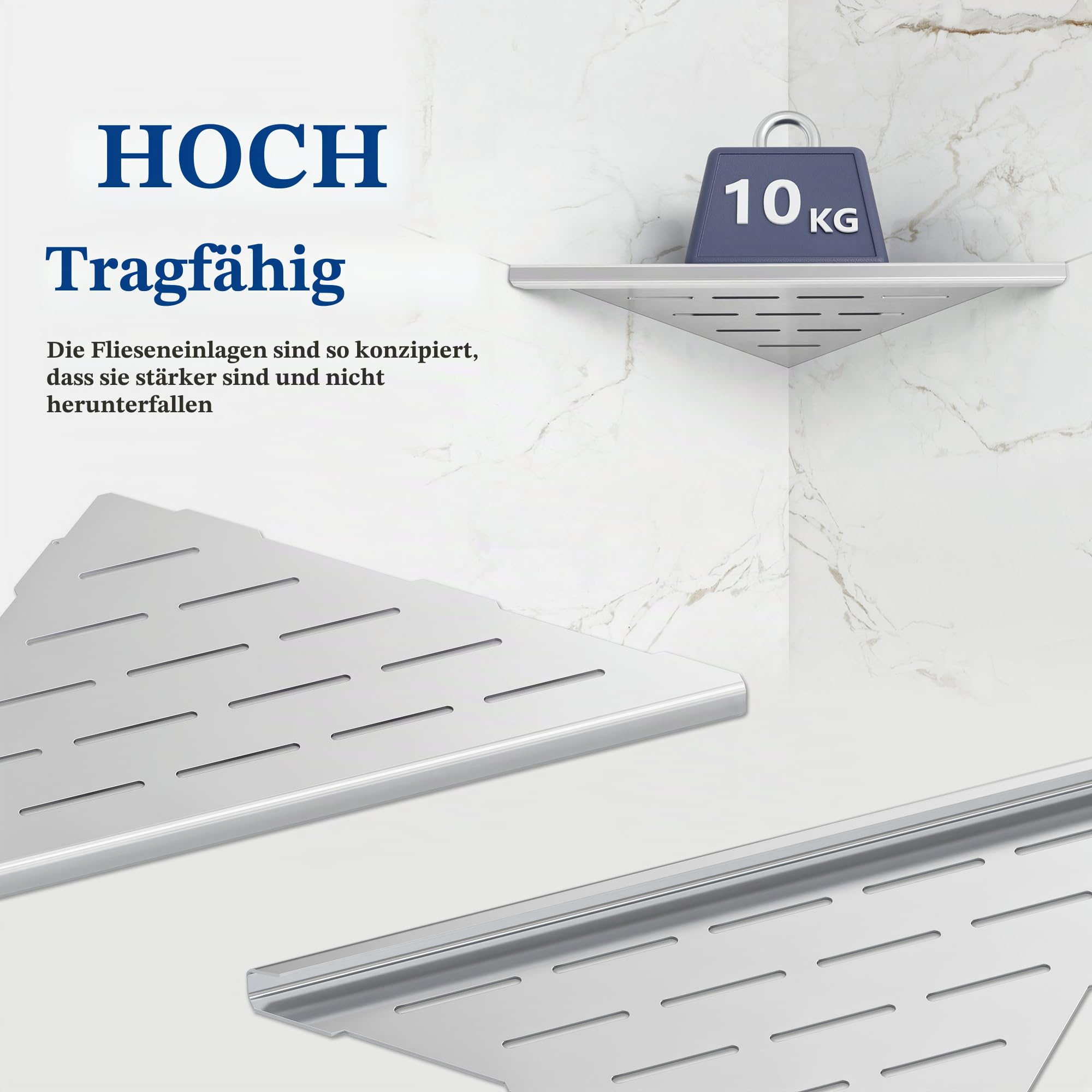 Neodrain Duschablage Ecke Edelstahl Duschregal 305mm Eckregal Dusche mit Fugenentferner Werkzeug für Badezimmer, Küche, 2 Stück