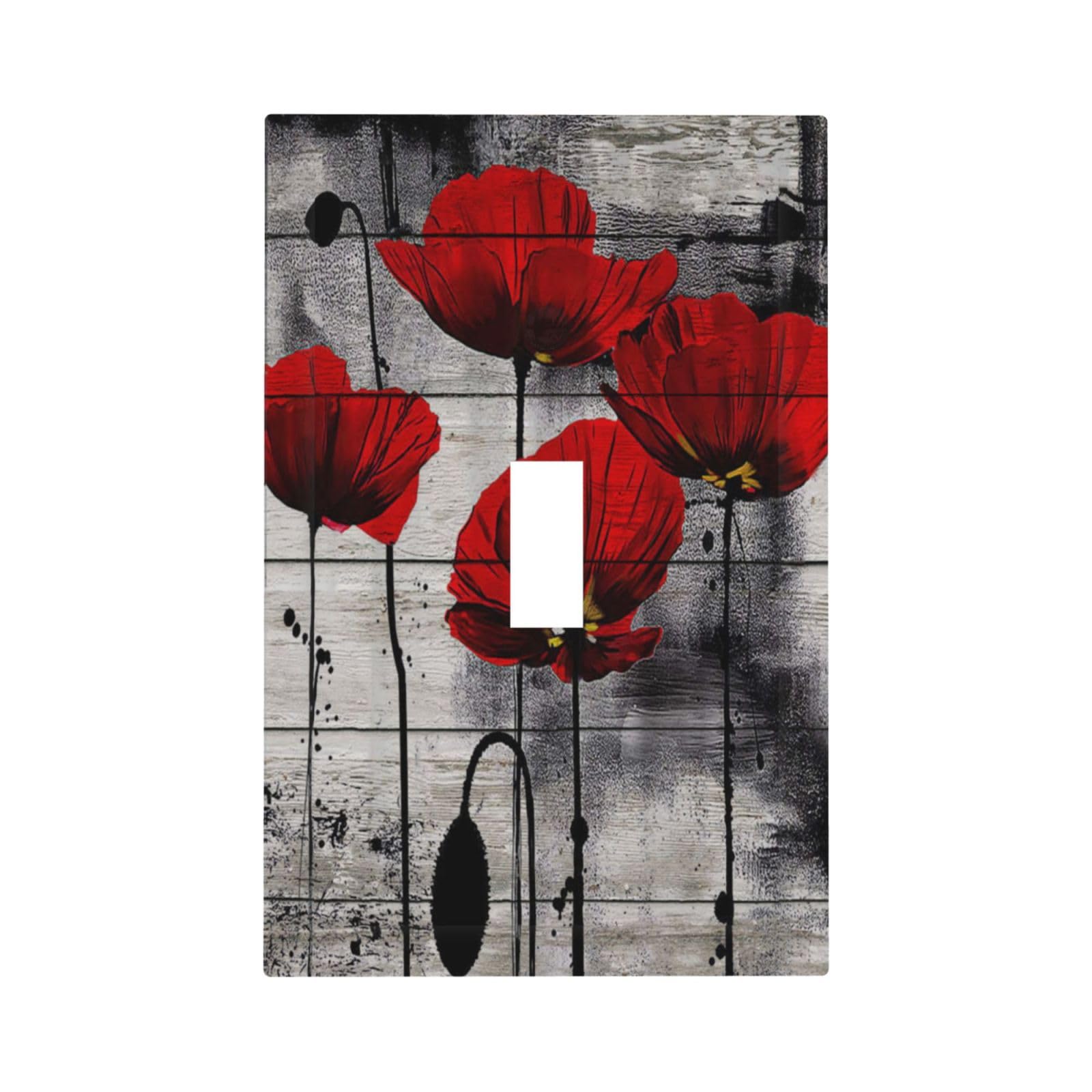 Spshian Plaque D'interrupteur De Baseball - Rouge Et Blanc