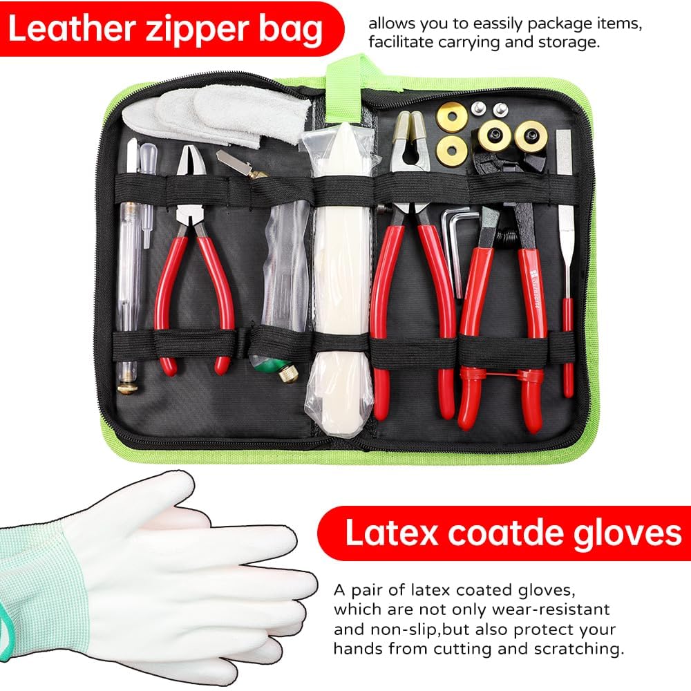 Professional 21Pcs Stained Glass Tool Kit，Heavy Duty Glass Running Breaking Pliers and Class Cutters Tools Kit, Glass Cutters for Stained Glass, Mosaics, Fusing, Breaking，Wheeled Glass Tile Nipper