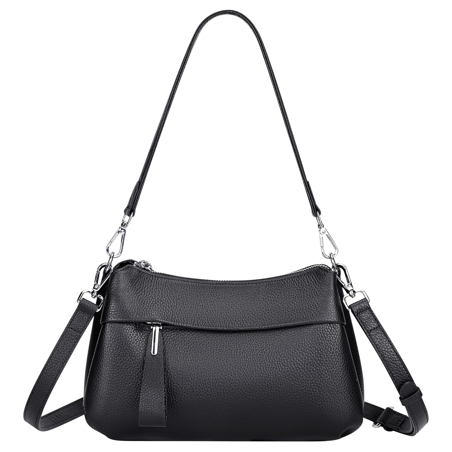 OVER EARTH Genuine Leather Crossbody Bags for Women Small Crossbody Handbag Shoulder Purses with 2 Detachable Straps