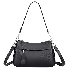 OVER EARTH Genuine Leather Crossbody Bags for Women Small Crossbody Handbag Shoulder Purses with 2 Detachable Straps