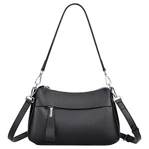 OVER EARTH Genuine Leather Crossbody Bags for Women Small Crossbody Handbag Shoulder Purses with 2 Detachable Straps