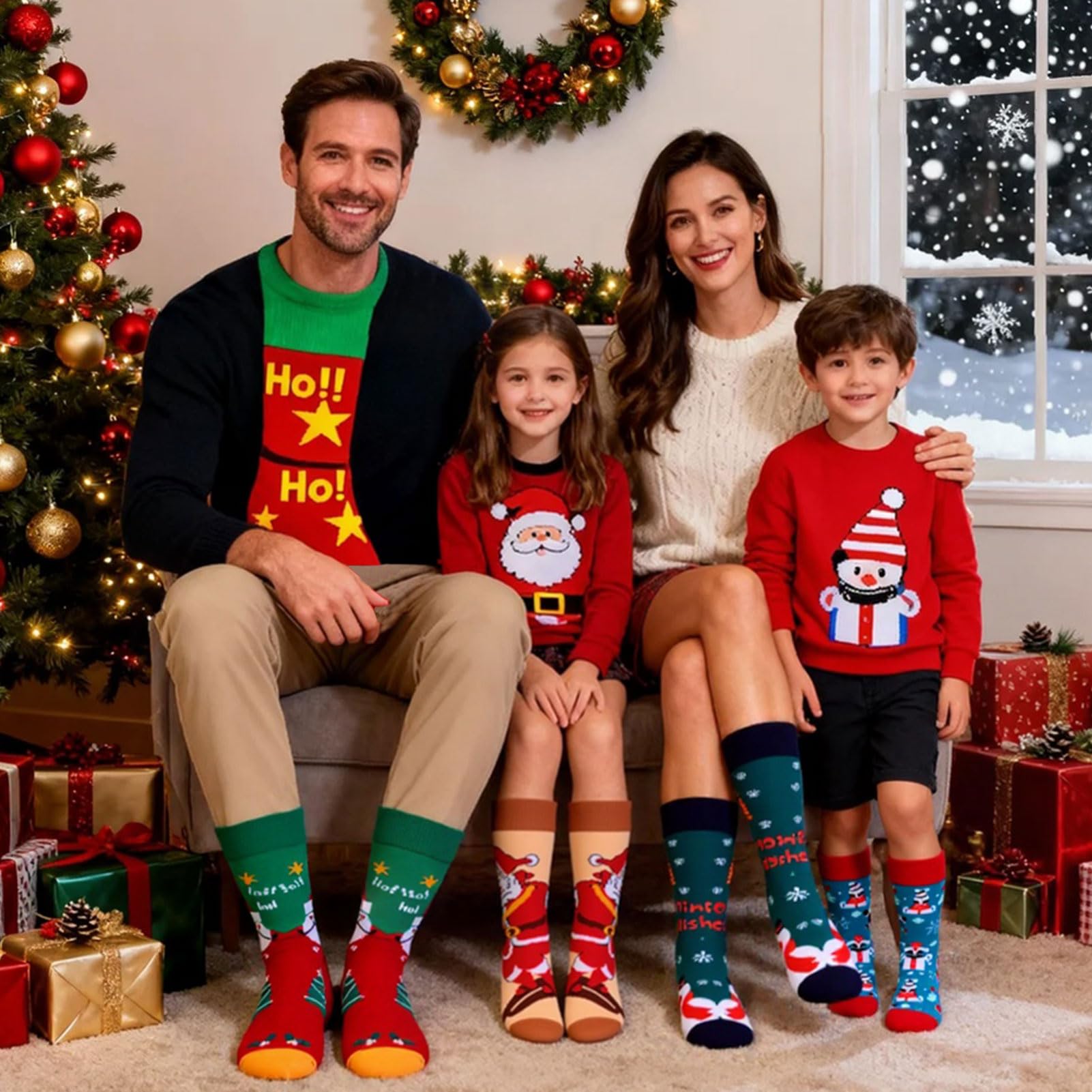 2025 Noël 24 pcs Socks Advent Calendar Cadeaux de Noël pour hommes femmes avec motif d'arbre de bonhomme de neige de Noël pour cadeaux de Noël Calendrier d'aventure