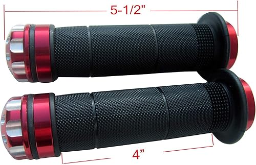 Miniatura 4 de Puños para manillar de motocicleta de 0.866 in de gel con barra CNC roja para Ducati Scrambler Classic 2017