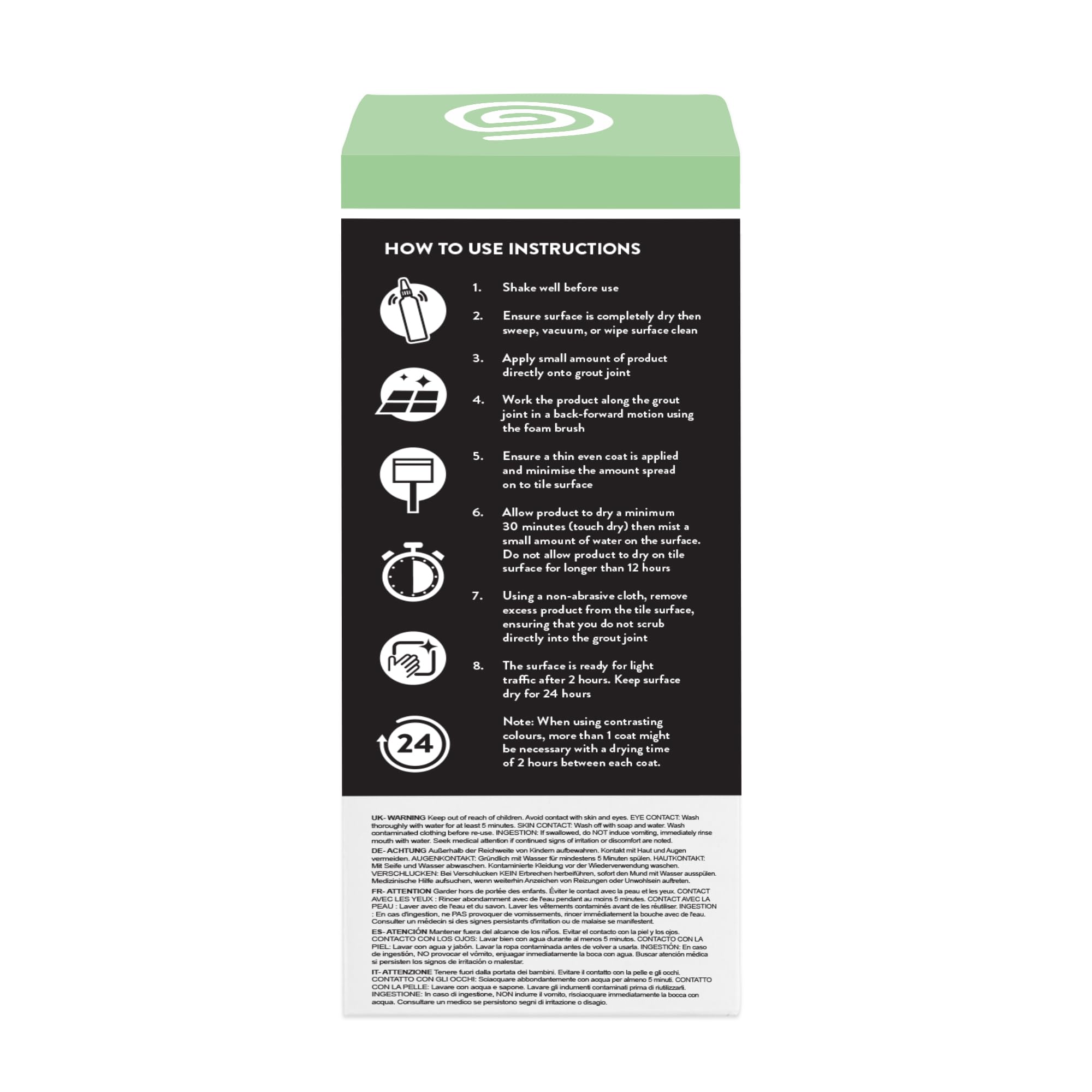 GLEAN Reviver y Sellador de Lechada | Blanco | 340 g | Restaura, Repara, Renueva Azulejos | Incluye Cepillo de Espuma | Resistente a las Manchas y Transpirable