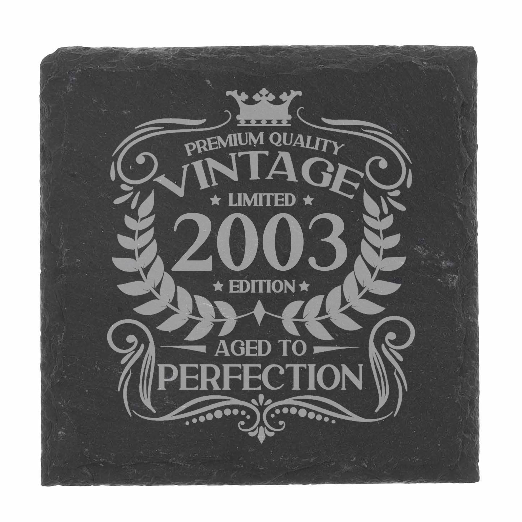 80th Birthday Gift for Men Vintage 1946 Aged to Perfection Engraved Slate Coaster Present for 80 Year Old Etched Natural Slate Placemat (Round Slate) — view 95