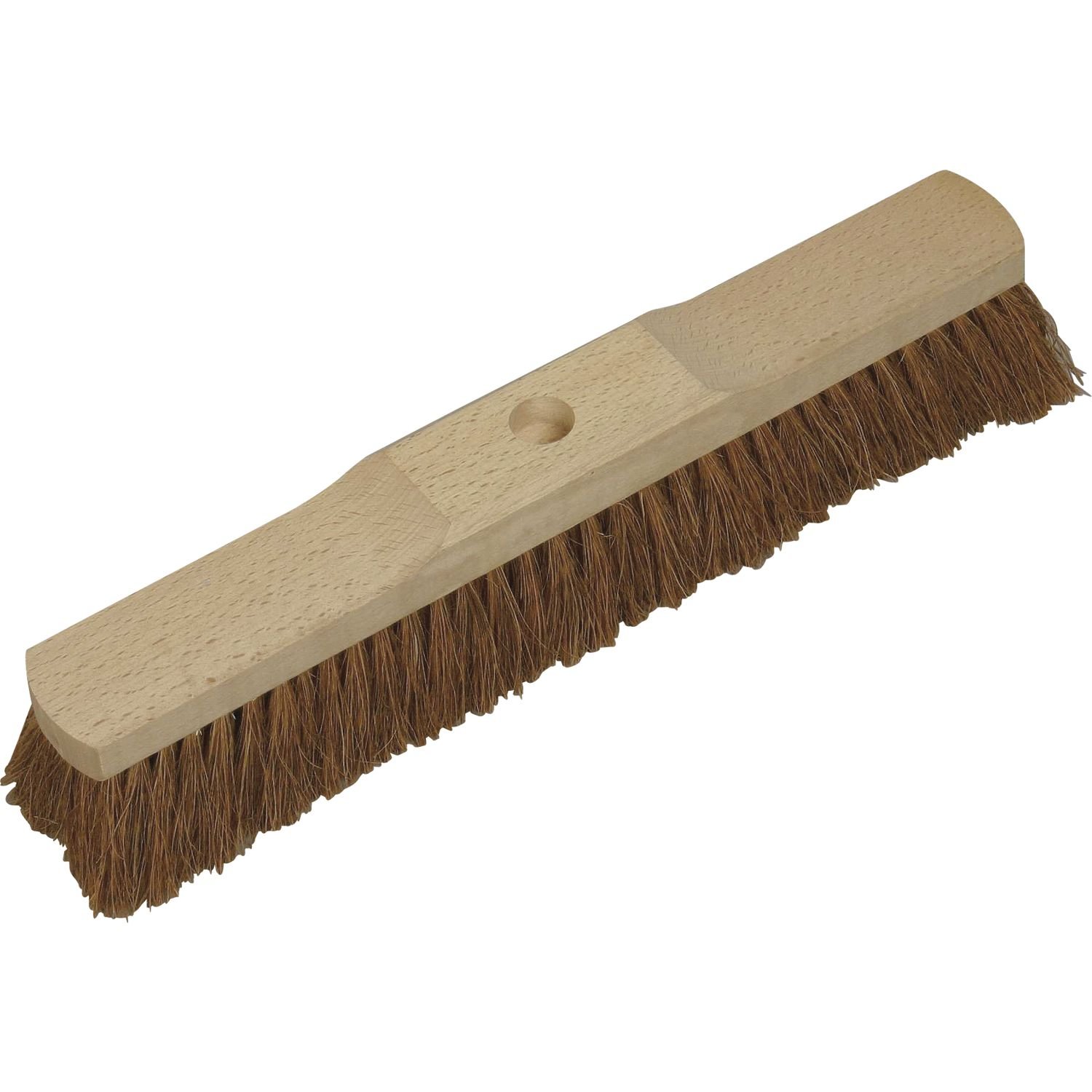 Miotła do saal z włosia kokosowego i drewnianym korpusem | z otworem na trzonku | 40 cm | bez trzonka