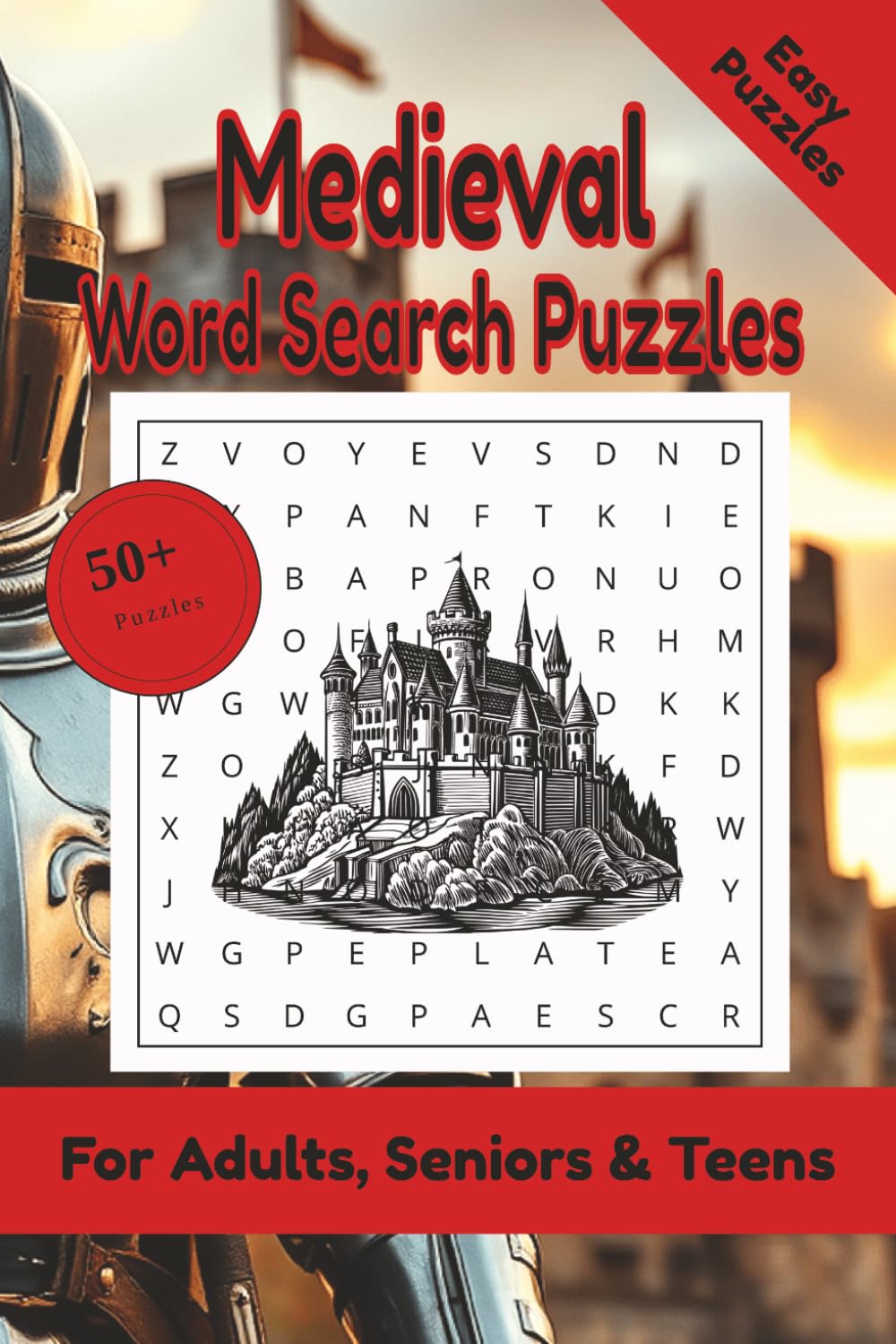 Medieval Word Search Puzzle: 50+ Puzzles Word Search Easy to Read about Medieval and More | 6x9 inches, 110 pages | Gift for Knights & Dungeons Lover