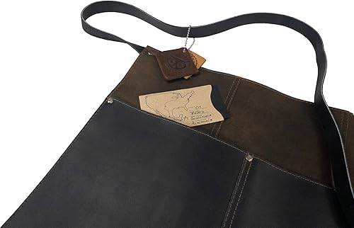 Miniatura 7 de Hide & Drink, Delantal de cintura, bolsillos remachados, accesorios de camarera y camarero, pantalones cortos de servidor, cuero de grano completo,