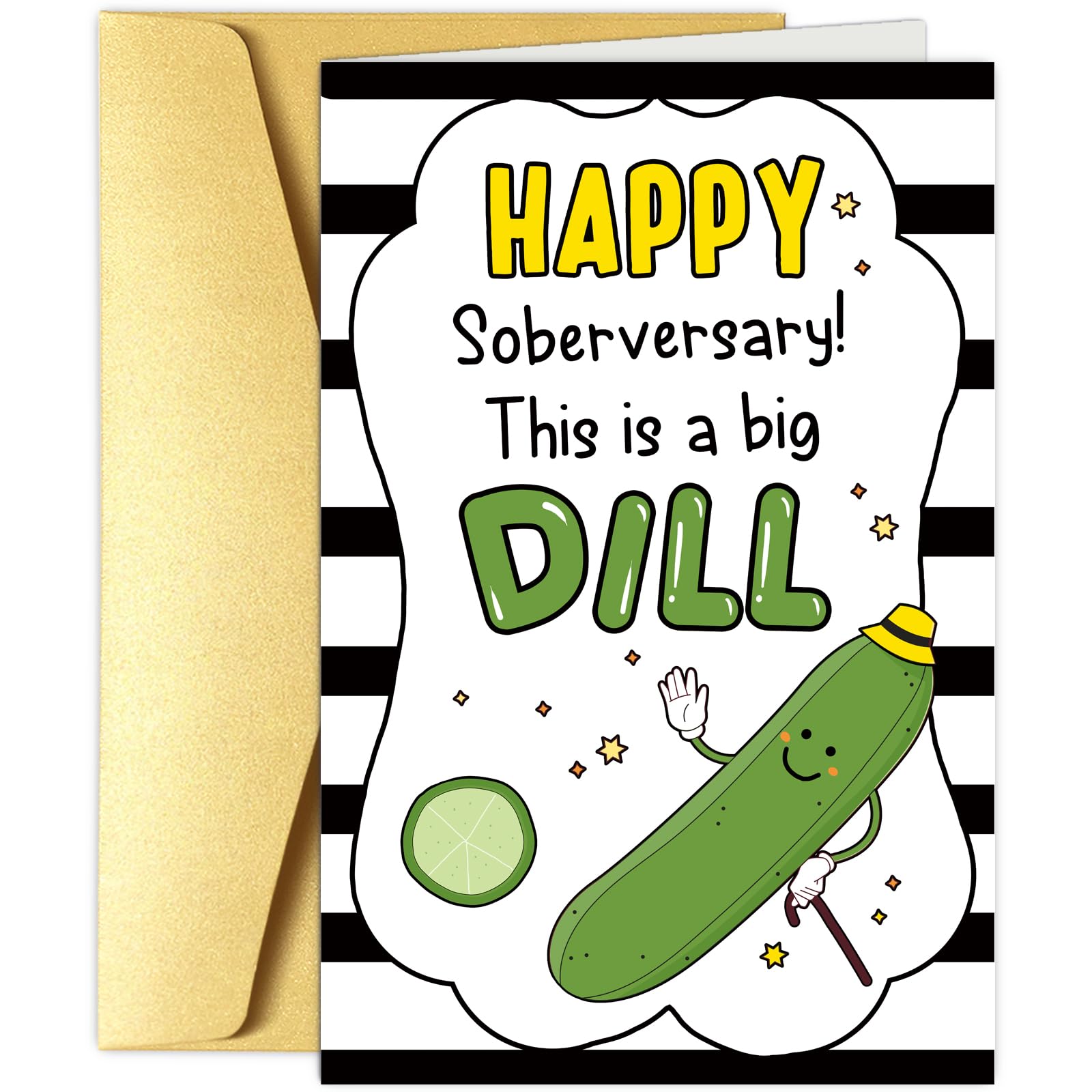 ObbyidkObbyidk Cute Dill Sobriety Card, Funny Punny Sober Recovery Card for Women Men,Happy Soberversary Card, This Is A Big Deal