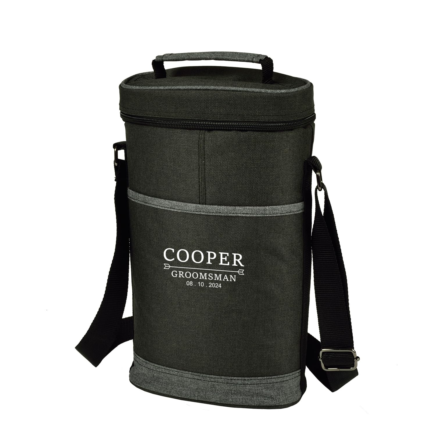 Picnic at Ascot Personalized Insulated 2 Bottle Travel Wine Tote with Corkscrew & Shoulder Strap -Designed & Assembled in The USA