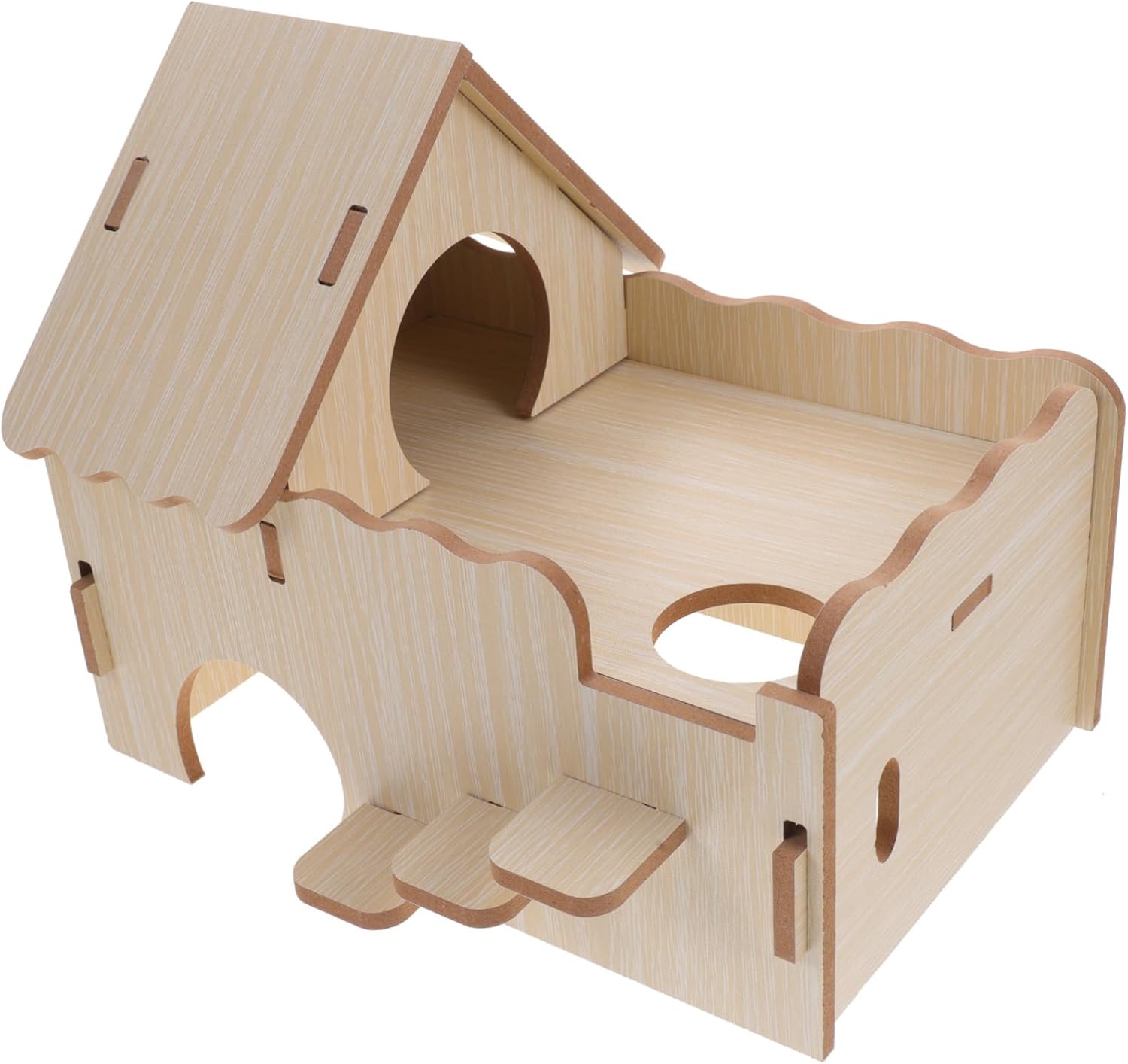 COLLBATH Wooden Guinea Pig House Pet Hideout Ventilated Window for Hamsters Chinchillas and Animals Multi-Functional Habitat Play