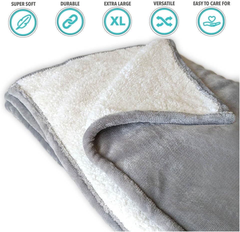 Snuzzle Extra Large Pet Blanket Durable Luxury Sherpa Blanket for Cats, Dogs, Puppies, Kittens | 50" X 60" | Suitable for Pet Beds, Kennels, Animal Crates, Couches, Cars and More!