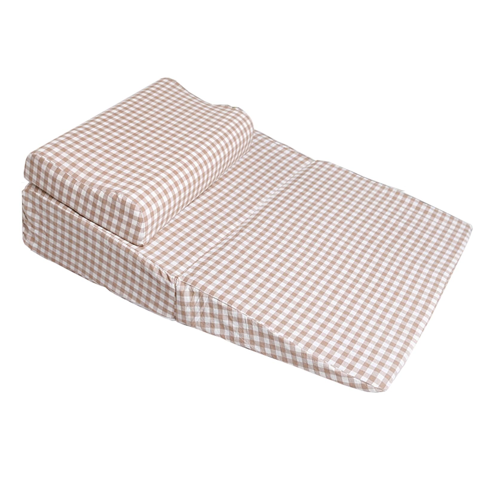 ERRULAN Bed Wedge Pillow with Green or Red Pillowcase, Bed Rest Pillow for Hot Sleepers and After Surgery, Positioning Wedge Pillow with Memory Foam(Red)