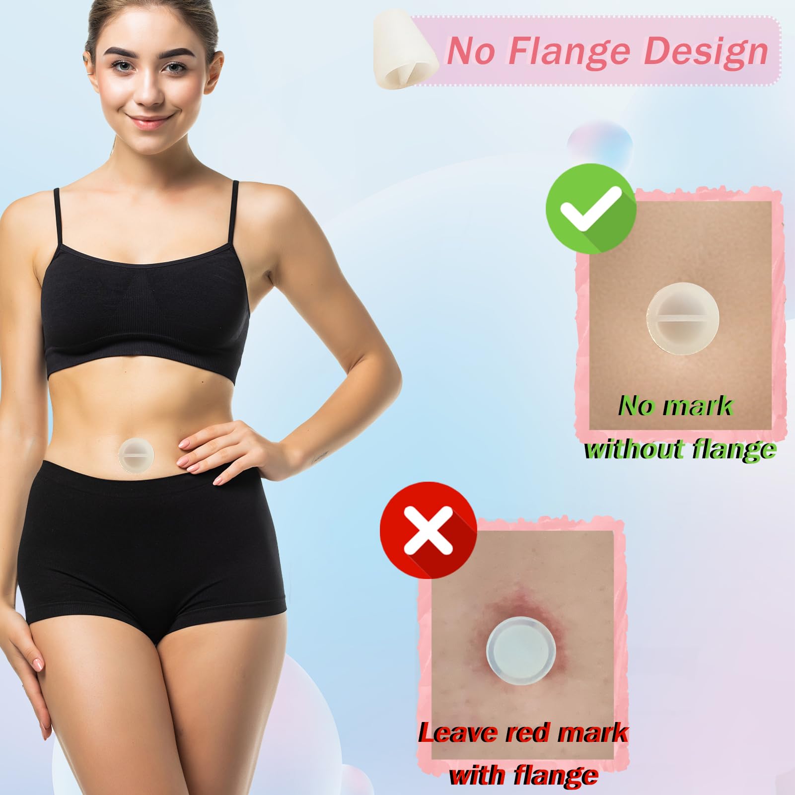Heyshapeing 8PCS & Tape Adult Belly Button Plug Post Tummy for Adult Soft Silicone Belly Button Trainer for Liposuction (Transparent) - Image 2