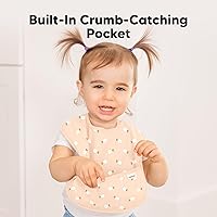 Vista 5 de KeaBabies Paquete de 3 baberos impermeables para comer – Baberos ligeros de alimentación para niños pequeños con gran receptor de alimentos, a