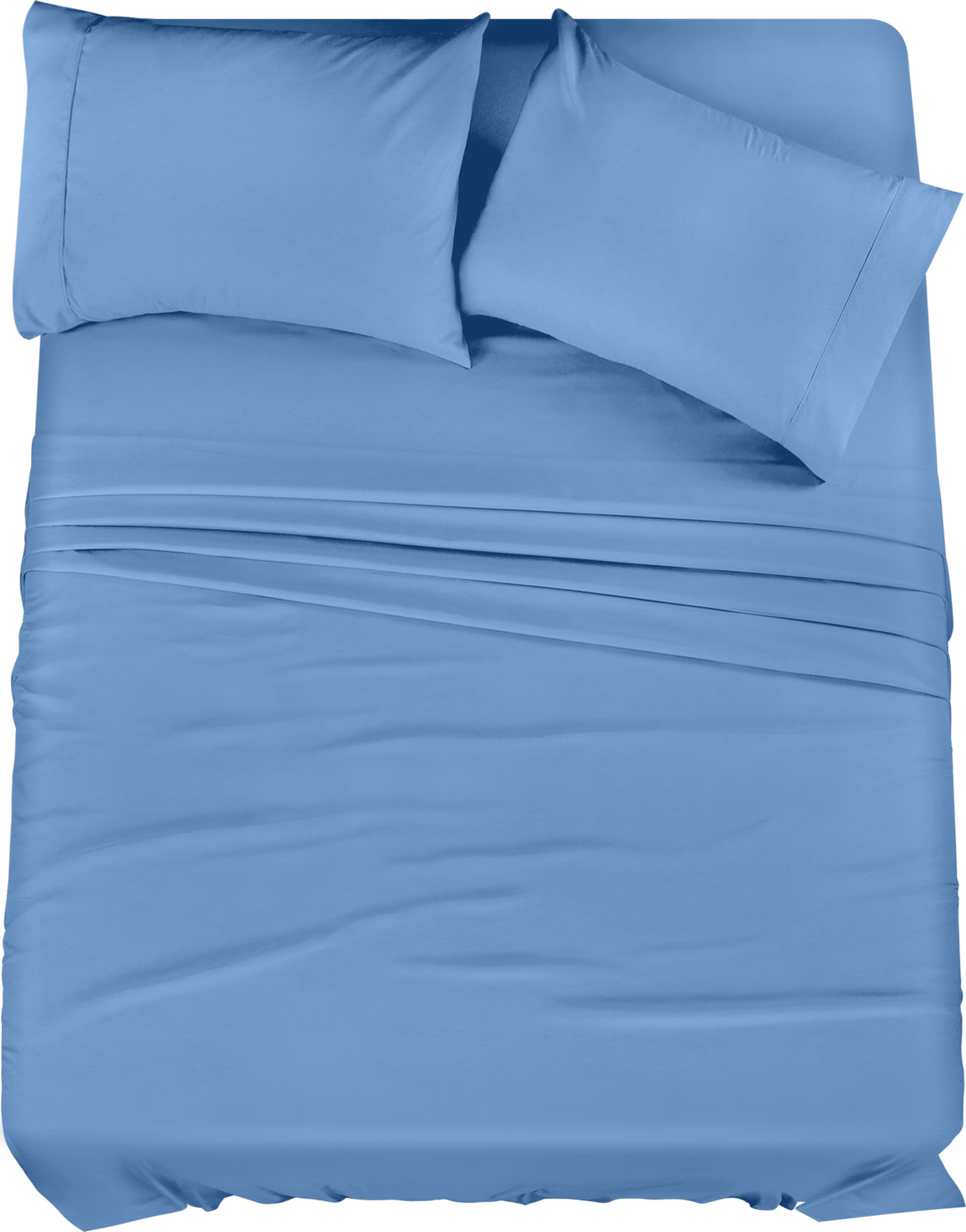 Utopia Bedding Queen Sheet Set – 4 Piece Bed Sheets for Queen Size Bed, Soft and Breathable Microfiber, Includes 1 Fitted Sheet, 1 Flat Sheet and 2 Pillowcases (Dutch Blue)