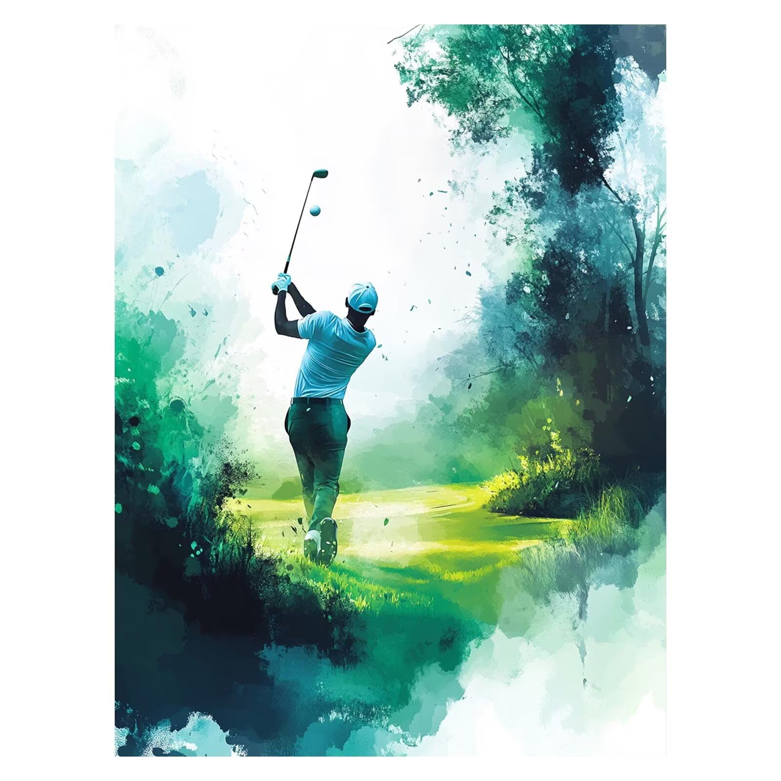 Malen Nach Zahlen Erwachsene Golf Malen Nach Zahlen Kinder Sport mit Pinsel und Wasserdicht Leinwand Acrylfarben Set, Diy Set Erwachsene Bilder 70 x 95 cm für Zimmer Deko Geschenke für Frauen LSJ-2386
