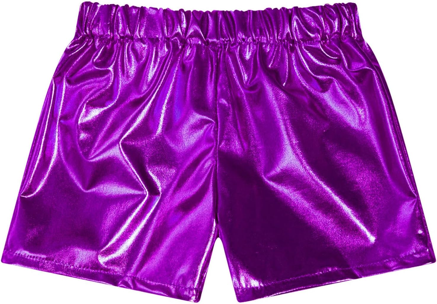 Hularka Kids Girls Boys Shiny Jazz Ballet Dance Shorts Metallic Tumbling Athletic Yoga Gymnastics Shorts Bottoms