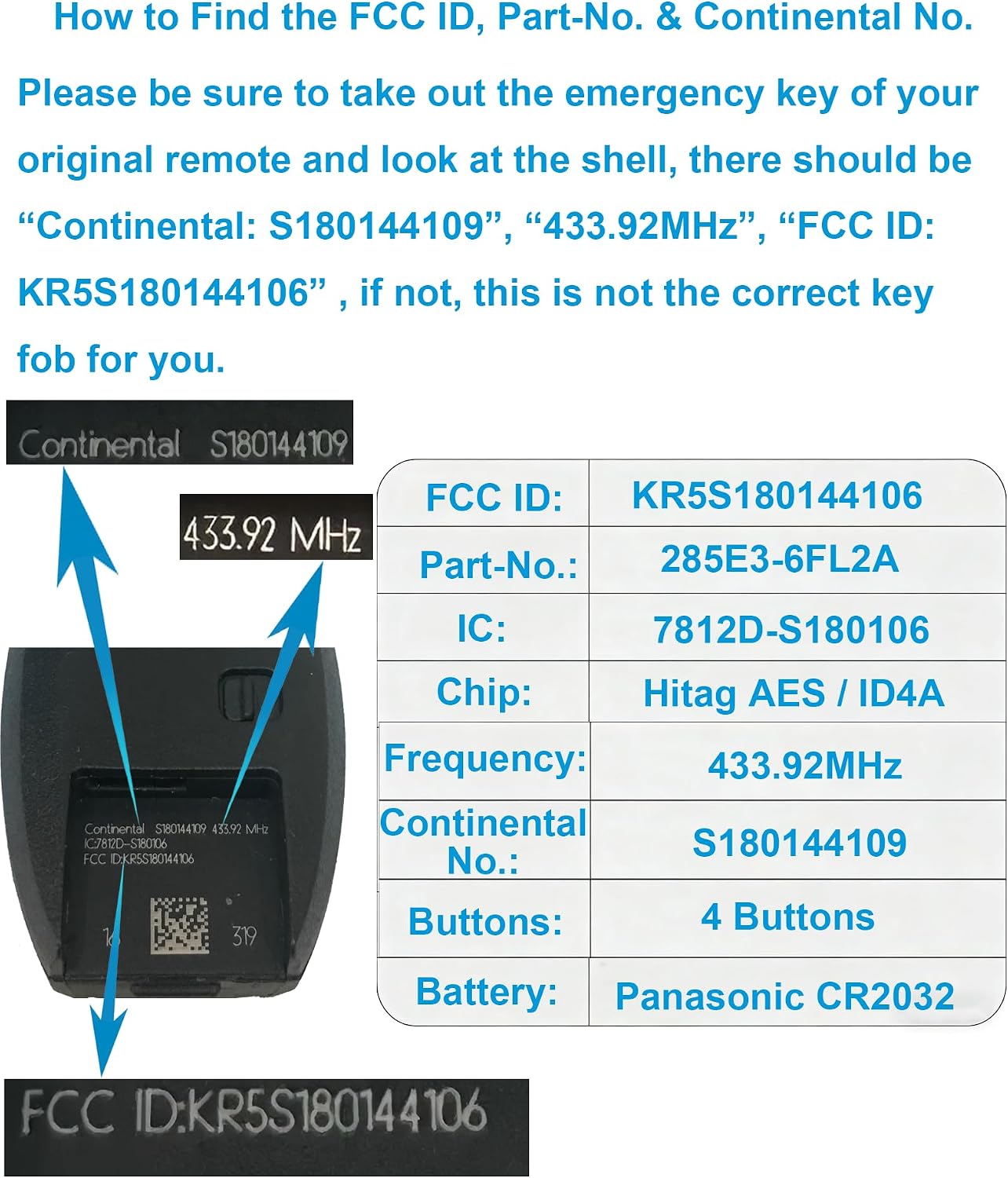 Smart Key Fob for Nissan Rogue 2016-2018, Alliskeys Proximity Remote Control Key Fob Compatible wtih Nissan Rogue 2016-2018 KR5S180144106 285E3-6FL2A S180144109