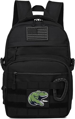 Mochila táctica para niños, mochila militar Molle del ejército para niños, para escuela, al aire libre, campamento, Negro