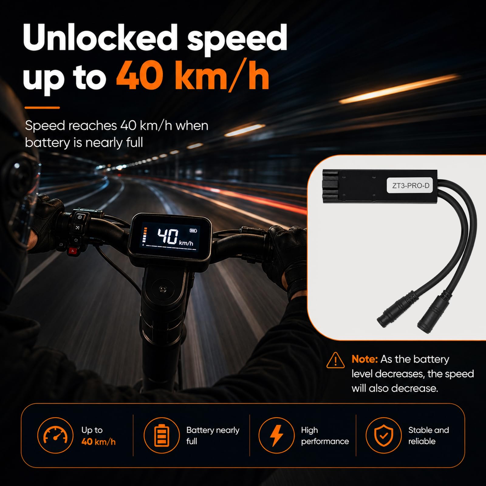 Tuning Chip Unlock Cable kompatybilny z Segway Ninebot ZT3 Pro D skuter elektryczny, Performance Upgrade Travd 35-40 km/h, niestandardowy kabel do zwalniania prędkości