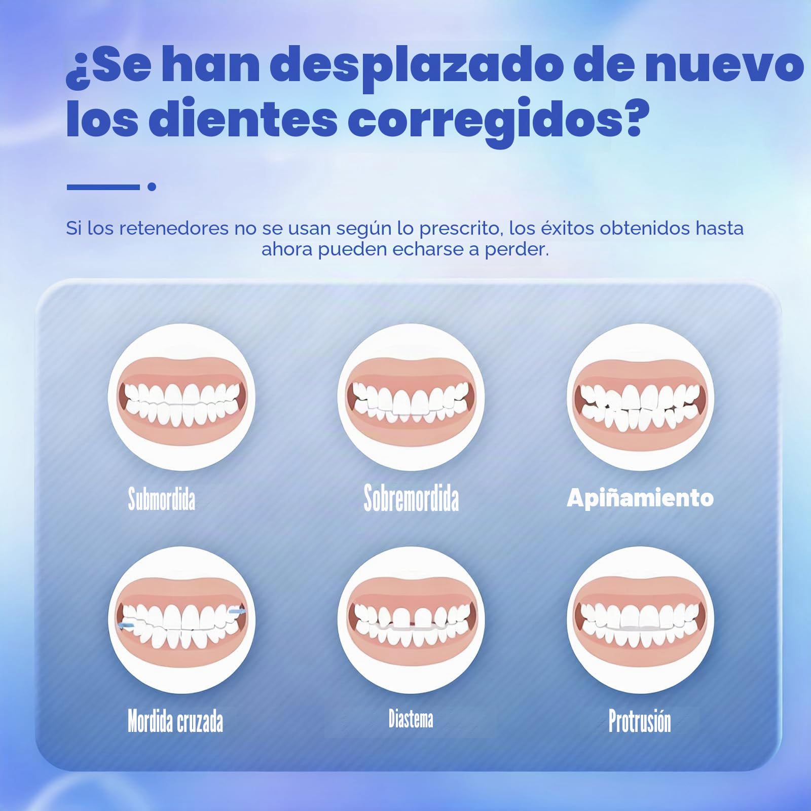 Retenedor dental transparente a medida para dientes superiores e inferiores