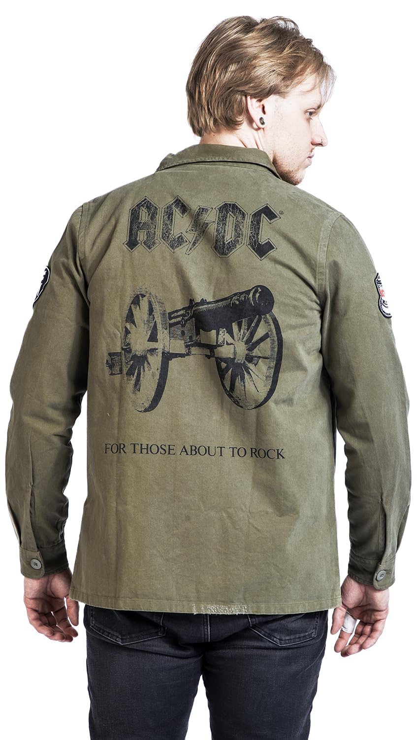 AC/DC Amplified Collection - Military Shirt - Shacket Männer Langarmhemd Khaki