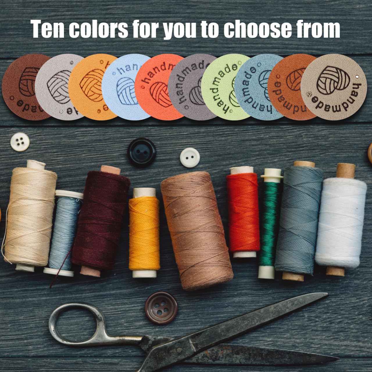 Coeur fait à la main mélanger les couleurs fleur étiquettes en cuir faites à la