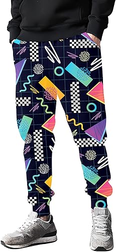 Miniatura 3 de Pantalones deportivos de moda estilo de los años 80 para hombre, pantalones deportivos divertidos para hombre, pantalones deportivos casuales de los